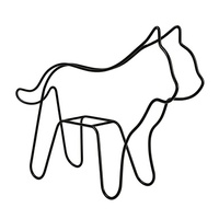 Porte-vêtements créatif en forme de chat, en fil de fer, avec structure robuste en fer pour l'affichage de vêtements pour animaux et les animaleries