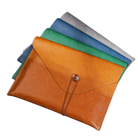 Portafolio de Cuero Crazy Horse Vintage A4 de Wenshun, Impermeable, Resistente a los Golpes, para Oficina, Escuela, Contratos y Archivos