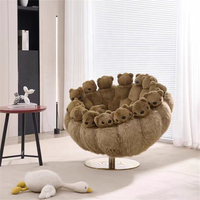 Fauteuil de salon design, fauteuil créatif, personnalité artistique, poupée extraterrestre, poupée animale, fauteuil paresseux en peluche polaire, fauteuil en peluche