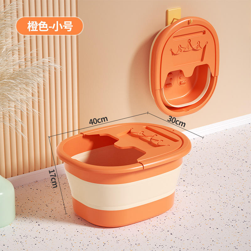 Small orange crown foot bucket-with lid