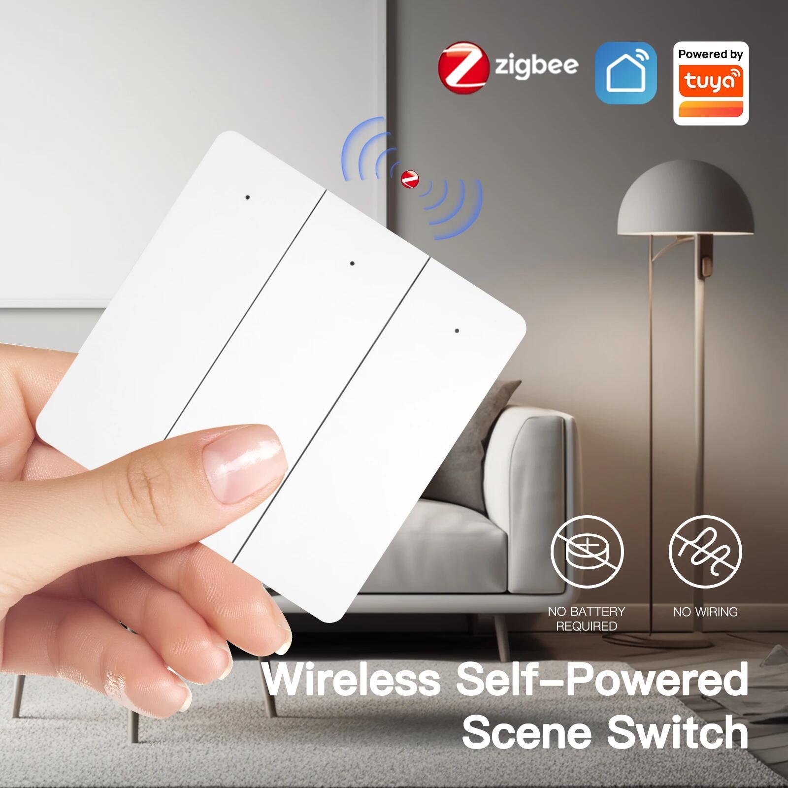 Tuya Smart ZigBee Self Power Scene Switch No Battery No Wiring Kinetic Energy Control for Home Automation Scenario App Control · image 5