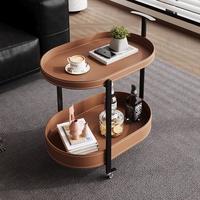 Table d'appoint mobile de style rétro nostalgique pour salon, chambre à coucher, table basse, chariot métallique sur pied