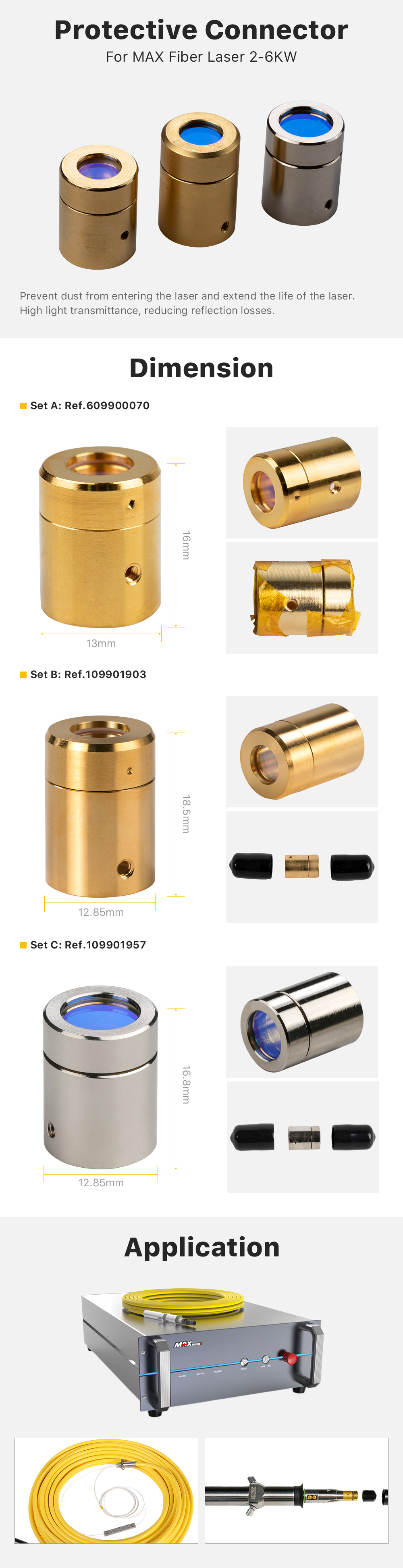 Cloudray BM06 Output Protective Connector For Raycus and MAX Fiber Laser Source