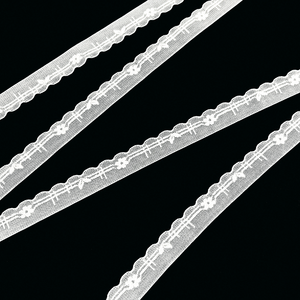 9208# Wholesale Elastic White Lace Trim 2025 - Floral <strong>Pattern</strong> Lingerie Edging - Product Image 1