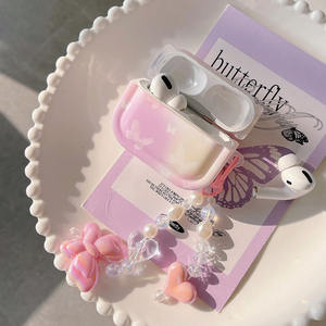 INS esthétique papillon Halo étui de coloration pour AirPods Pro 2 écouteur boîte <span class=keywords><strong>Coque</strong></span> pour <span class=keywords><strong>Air</strong></span> pods <span class=keywords><strong>3</strong></span> 1 couverture cristal coeur porte-clés - Product Image 3