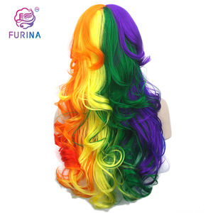 Usine prix de gros coloré Cosplay <span class=keywords><strong>Anime</strong></span> perruque longue ondulée synthétique Cosplay perruques Super mode et Cool <span class=keywords><strong>coiffure</strong></span> pour Cosplay - Product Image 3