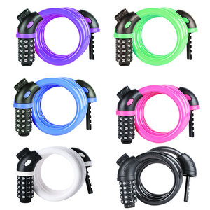 Candado de <span class=keywords><strong>cable</strong></span> con contraseña, candado de combinación de 5 dígitos para bicicleta de montaña, seguridad de acero, antirrobo, plegable, ciclismo de gran calidad - Product Image 2