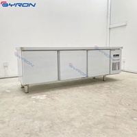 Table de travail réfrigérée en acier inoxydable pour la restauration, comptoir réfrigéré avec rangement pour équipement de cuisine et de traiteur