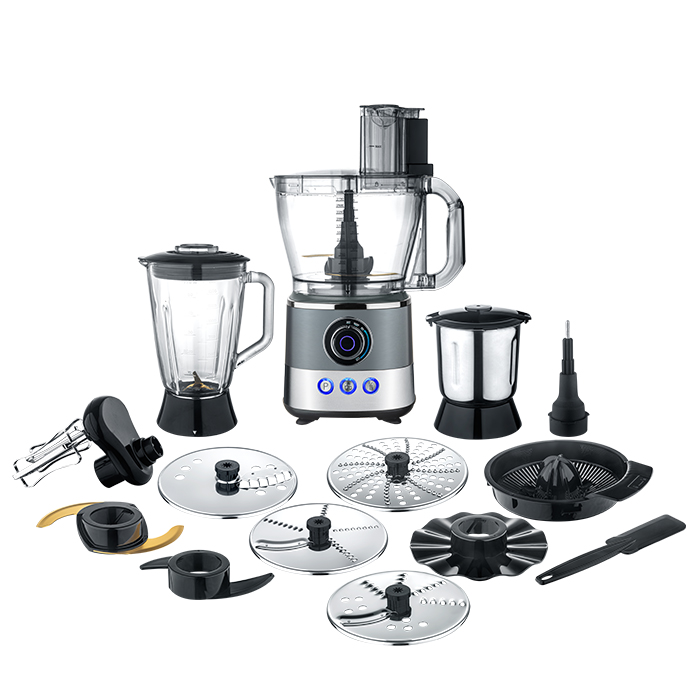 Hot Sell 3L 13 Cups Plastic Housing Black Spray Color 3 in 1 Big Pusher Low Noise Blending Grinder Mixing Food Processor