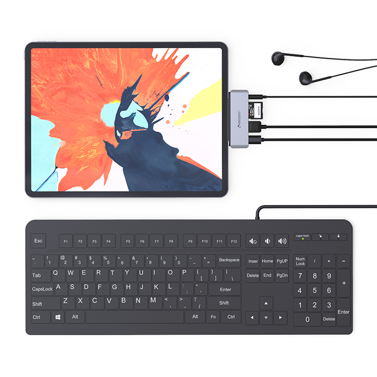Пултоп pad hub mini 5 в 1 usb концентратор конвертер в адаптер типа C usb30 концентратор SD TF кардридер Аудио 48 кГц