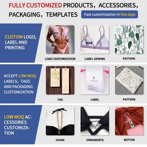 Custom Sexy Two-Piece Leopard Print Swimsuit Quick Dry Plus Size Bra Dress Fashionable Women's <b>Bikinis</b> Beachwear Manufacturing - Product Image 3