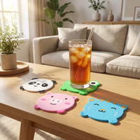 Sous-verre isolant en PVC à motif de dessin animé, antidérapant, résistant à la chaleur, pour la maison, tapis de table pour bol, tapis de tasse à thé anti-brûlure, marque Gangru personnalisée