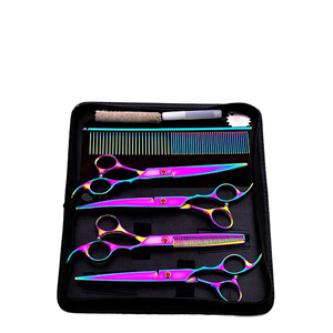 Kit de ciseaux de toilettage pour chiens de haute qualité, 7 pouces, en acier inoxydable, écologique, multicolores, pour petits animaux - Product Image 2