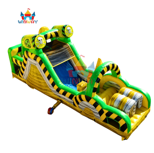 Toxic Hazard Inflatable <b>Obstacle</b> <b>Course</b> with Slide - Commercial Grade Inflatable Challenge for Kids & Teens Party Rentals - Product Image 4