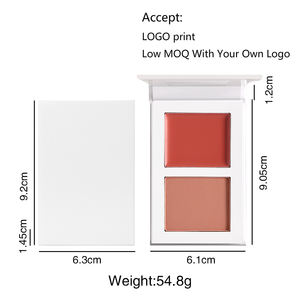 कस्टम लोगो 2-इन-1 उच्च गुणवत्ता वाले प्राकृतिक क्रीम पाउडर ब्लश पैलेट लंबे समय तक चलने वाले मैट मेकअप ब्लाशर सौंदर्य प्रसाधन - Product Image 2