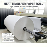 Papier de transfert thermique par sublimation en rouleau jumbo pour usine, 70-100 g/m², taux de transfert élevé pour l'impression numérique textile par sublimation