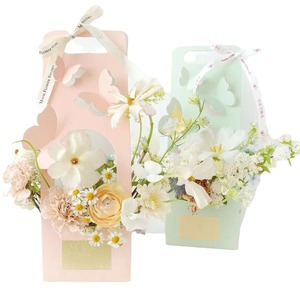 Hình chữ nhật với bướm in hoa hộp bó hoa tái chế giấy bao bì các tông hộp sóng mini hộp - Product Image 6