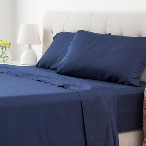 Respirant doux au toucher infroissable 4 pièces hôtel 100% draps en polyester pour lits ensemble de literie avec couleur unie - Product Image 1