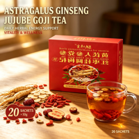 Tisane Quotidienne Nourrissante aux Herbes Mixtes : Ginseng, Astragale, Codonopsis, Longane, Dattes Rouges, Baies de Goji en Sachet pour Énergie Faible et Conditions Délicates