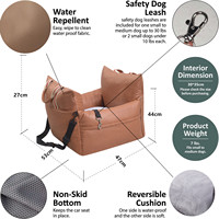 Siège de voiture de luxe pour chien avec protection contre l'eau, lit de voyage amovible et lavable pour chien et sac de transport pour animaux de compagnie avec logo personnalisé