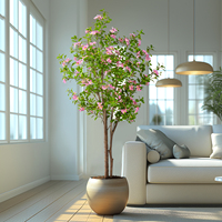 Plantes artificielles, arbre vert, fleur au toucher réel, verdure artificielle en plastique, plantes en pot, décoration intérieure et extérieure, décoration de mariage, ROSE