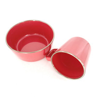 Service de table de luxe en grès rouge 16 pièces avec bordure dorée, assiettes en céramique émaillée colorée