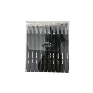 Nouveaux produits 10/12 pièces étanche noir Micro-stylo logo personnalisé Fineliner stylos pointe d'aiguille marqueur de croquis pour la calligraphie - Product Image 5