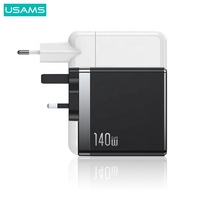 USAMS UM Series CC171 UK T53 140W ACC GaN Pengisi Daya Cepat dengan SJ581 Type-c 240W PD3.1 Kabel Pengisian Cepat untuk Iphone 11 12 13 Ipad