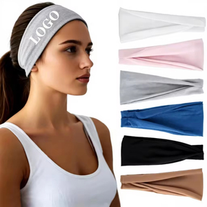 Bandeau de sport personnalisé avec logo <span class=keywords><strong>pour</strong></span> hommes et femmes, en tissu éponge de coton athlétique anti-transpiration, idéal <span class=keywords><strong>pour</strong></span> l'entraînement et la salle de bain - Product Image 1