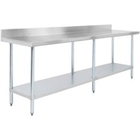 Table de préparation alimentaire d'angle personnalisée en acier inoxydable, plan de travail commercial en métal pour restaurant