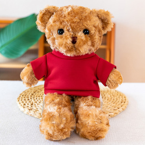 Jouets en peluche doux pour enfants avec logo personnalisé, ours en peluche avec impression par transfert sur t-shirt, cadeaux en gros, poupées en peluche - Product Image 3