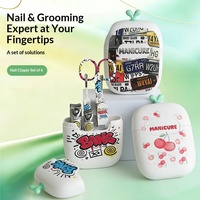 Ensemble de coupe-ongles Graffiti 6 pièces, ensemble de manucure portable créatif pour la maison et les voyages, outil de soin des ongles facile à ranger