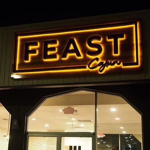 ป้ายไฟ LED กลางแจ้ง3D โลโก้อิเล็กทรอนิกส์ติดผนังด้านหน้าร้านทำจากโลหะมีไฟ LED - Product Image 6