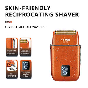 Kemei-<span class=keywords><strong>Rasoir</strong></span> à barbe en alliage Km-872, couleur orange, rechargeable, de qualité classique, <span class=keywords><strong>rasoir</strong></span> <span class=keywords><strong>électrique</strong></span> à 3 leviers - Product Image 3