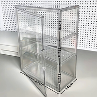 Boîte de rangement de bureau, vitrine transparente en acrylique, anti-poussière, grande capacité, pour figurines