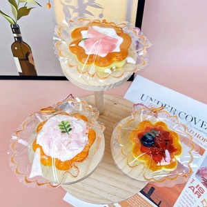 DIY Jouet de décompression en silicone alimentaire à presser, série desserts, motif tarte aux œufs, pour enfants et jeunes, vente en gros - Product Image 3