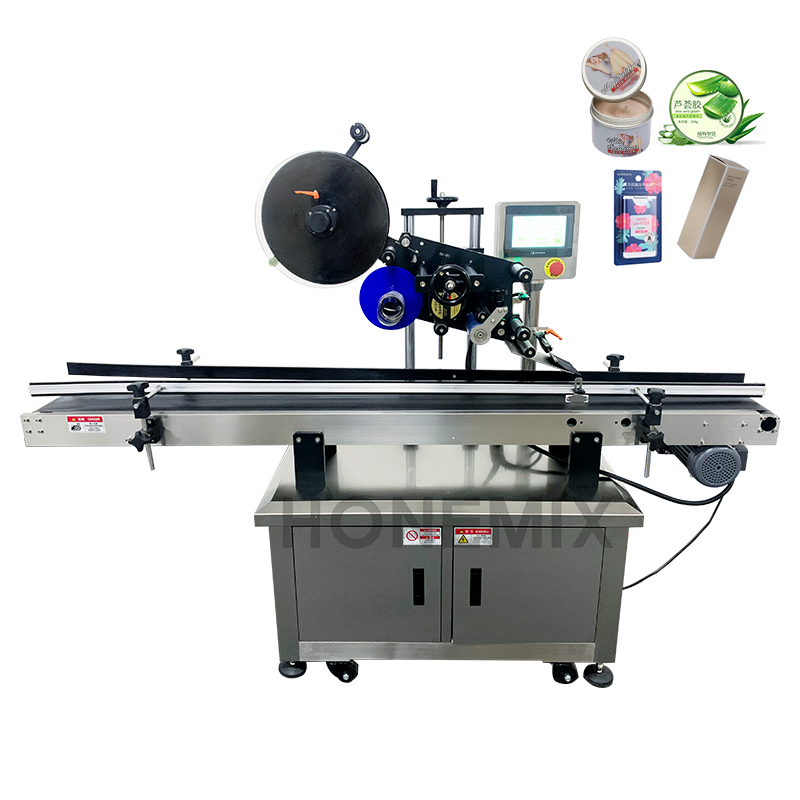 HONE Automatic flat surface bottle label applicator plastic glass jars plane labeling machine