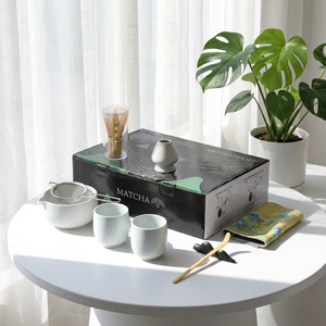 Kit de Matcha Japonés con Logotipo Personalizado, Incluye un Tazón y Dos Tazas, Diseño Especial para Batidor de Matcha Baibenli, Juego de Té con Batidor de Matcha - Product Image 1