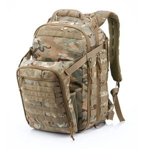 Sac à dos tactique durable en tissu Oxford 600D, système MOLLE, pour les trajets urbains, la randonnée, imperméable, 77L+, vert camouflage, compression - Product Image 2