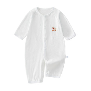 Body de Bebé de Manga Larga, Fibra Modal, Delgado, Transpirable, Unisex, Ropa de Dormir para Recién Nacido con Bordado de Pato - Product Image 5