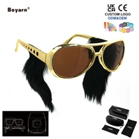 Lunettes de soleil classiques avec monture dorée et pattes de sourcil, livraison gratuite, vente chaude Boyarn