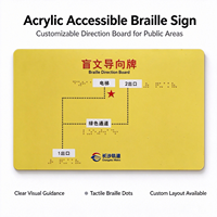 Panneau de direction en braille acrylique accessible, personnalisable, tactile, pour station de métro et lieux publics