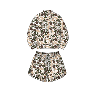 Ensemble 2 pièces camouflage pour garçons, haut et short à cordon de serrage pour tout-petits, tenue décontractée d'extérieur pour enfants - Product Image 5