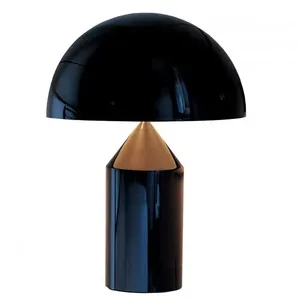 Creative mushroom light luxury simple study designer desk black bedside lamp