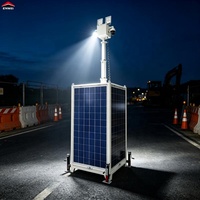 Système d'éclairage solaire à montage rapide avec caméra LED pour armoire, tours solaires portables de vidéosurveillance pour l'éclairage et la surveillance dans le désert