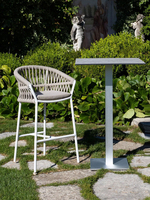 Tabouret haut chaise de bar extérieure rotin tissé jardin terrasse table et chaise ensemble pour cour balcon bar meubles