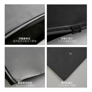 ถุงซิปสีดำแบบกำหนดเองและแบบด้าน สำหรับผู้หญิงและผู้ชาย ใส่กางเกงยีนส์ ถุงบรรจุภัณฑ์เสื้อผ้าแบบนำกลับมาใช้ใหม่ พร้อมพิมพ์โลโก้ - Product Image 6