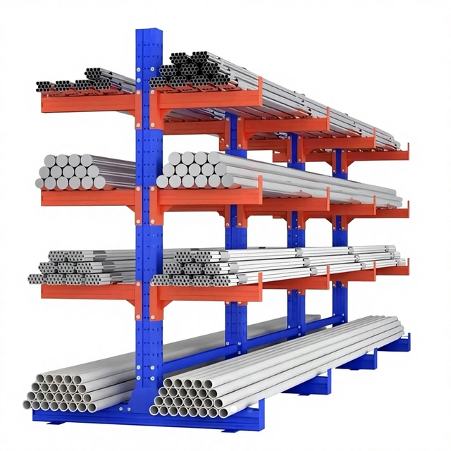 Cantilever Shelf  Cold Rolled Steel Powder Coated Blue Storage Single Double Side Brat Rack Thickened Custom Heavy Duty