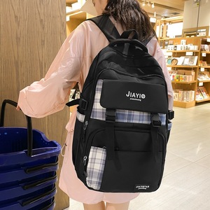 Jiayi <b>Student</b> <b>Backpack</b> 15 Inches Red Plaid Design For Girls School Use - Product Image 2