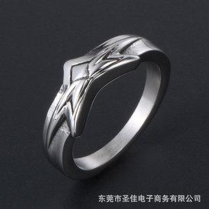 Five Pointed Star <b>Titanium</b> Steel <b>Ring</b> Unisex Fashion Index Finger <b>Ring</b> SA978 - Product Image 5